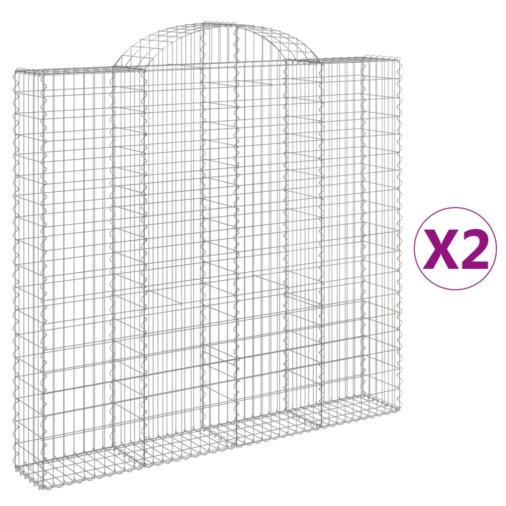 Schanskorven 2 st gewelfd 200x30x180/200 cm ijzer