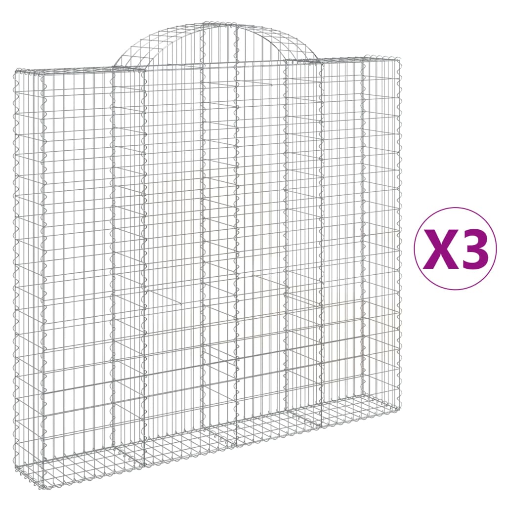 Schanskorven 3 st gewelfd 200x30x180/200 cm ijzer