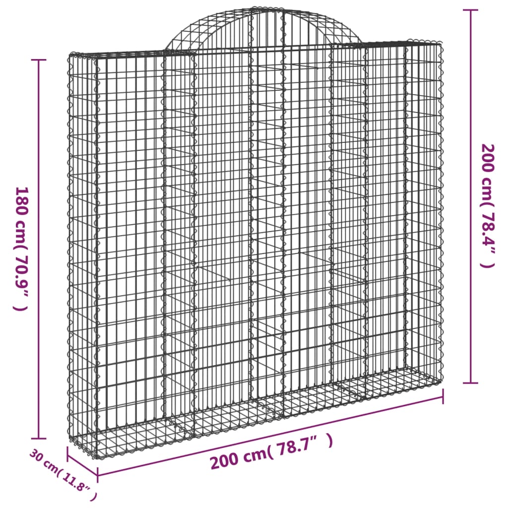 Schanskorven 3 st gewelfd 200x30x180/200 cm ijzer