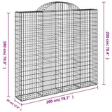 Schanskorven 9 st gewelfd 200x30x180/200 cm ijzer