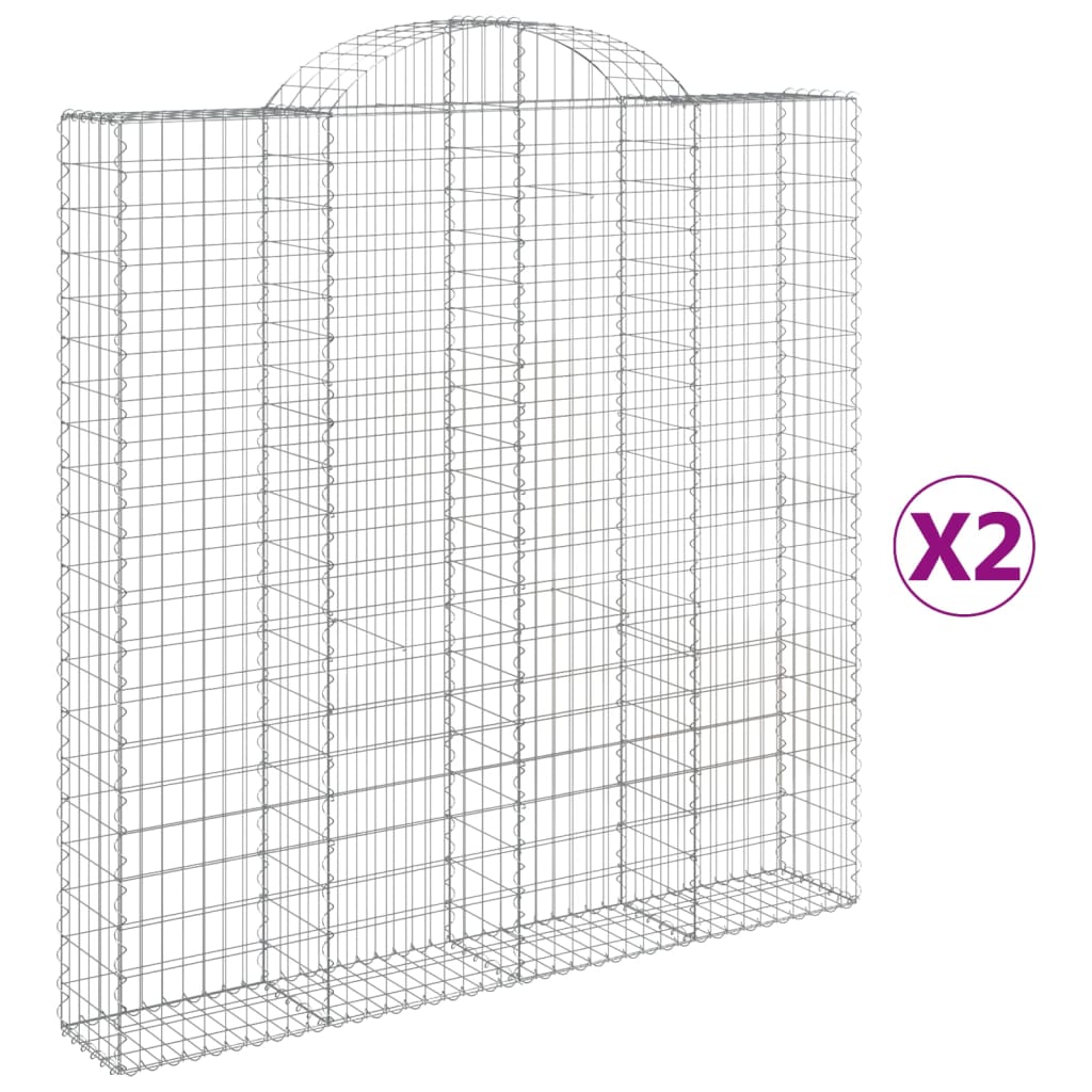 Schanskorven 2 st gewelfd 200x30x200/220 cm ijzer