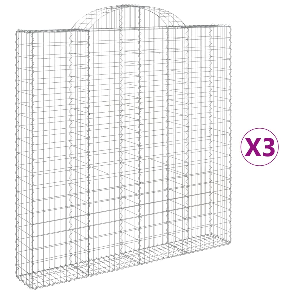 Schanskorven 3 st gewelfd 200x30x200/220 cm ijzer