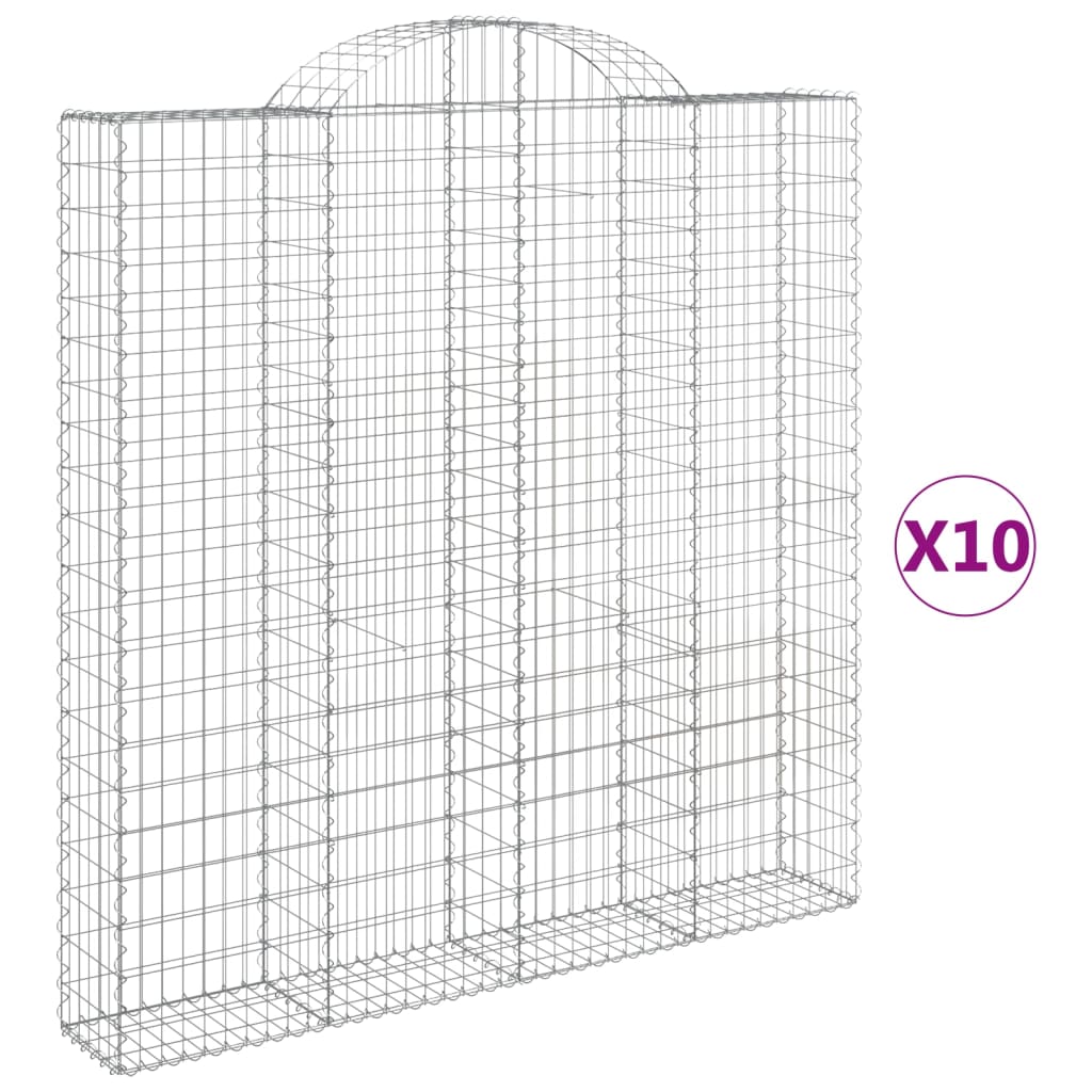 Schanskorven 10 st gewelfd 200x30x200/220 cm ijzer