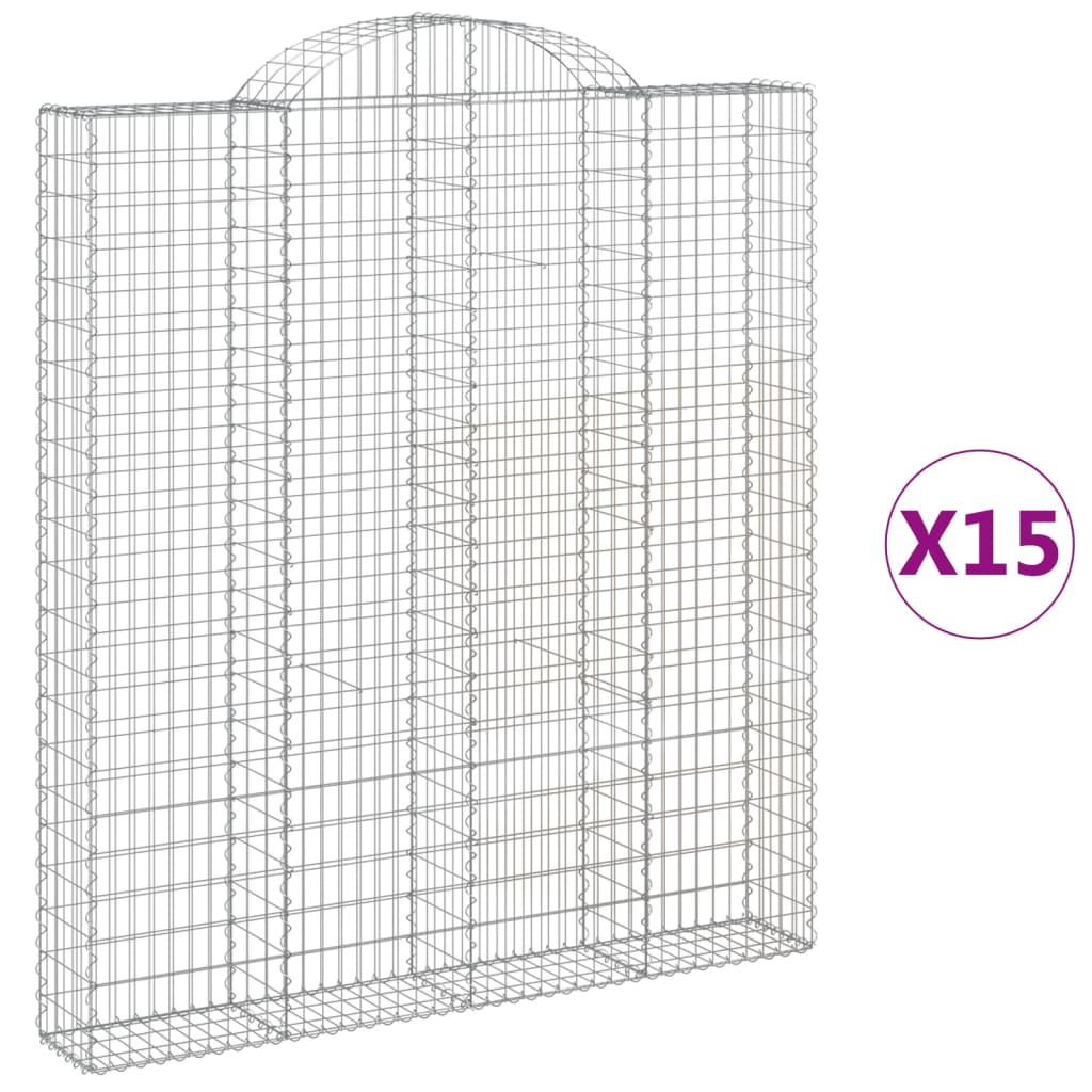 Schanskorven 15 st gewelfd 200x30x220/240 cm ijzer