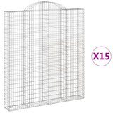 Schanskorven 15 st gewelfd 200x30x220/240 cm ijzer