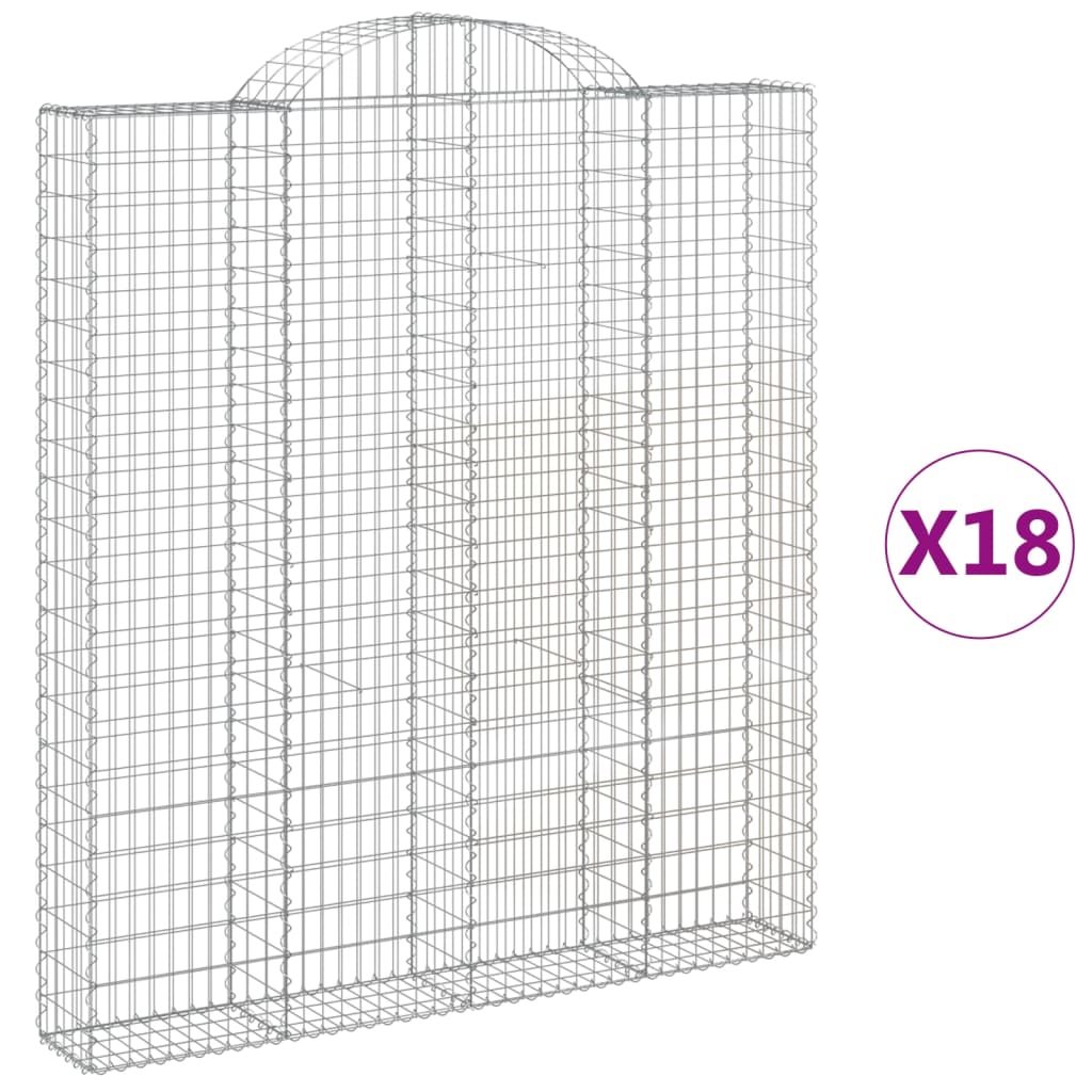 Schanskorven 18 st gewelfd 200x30x220/240 cm ijzer