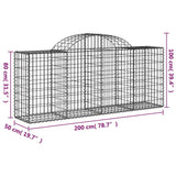 Schanskorven 11 st gewelfd 200x50x80/100 cm ijzer