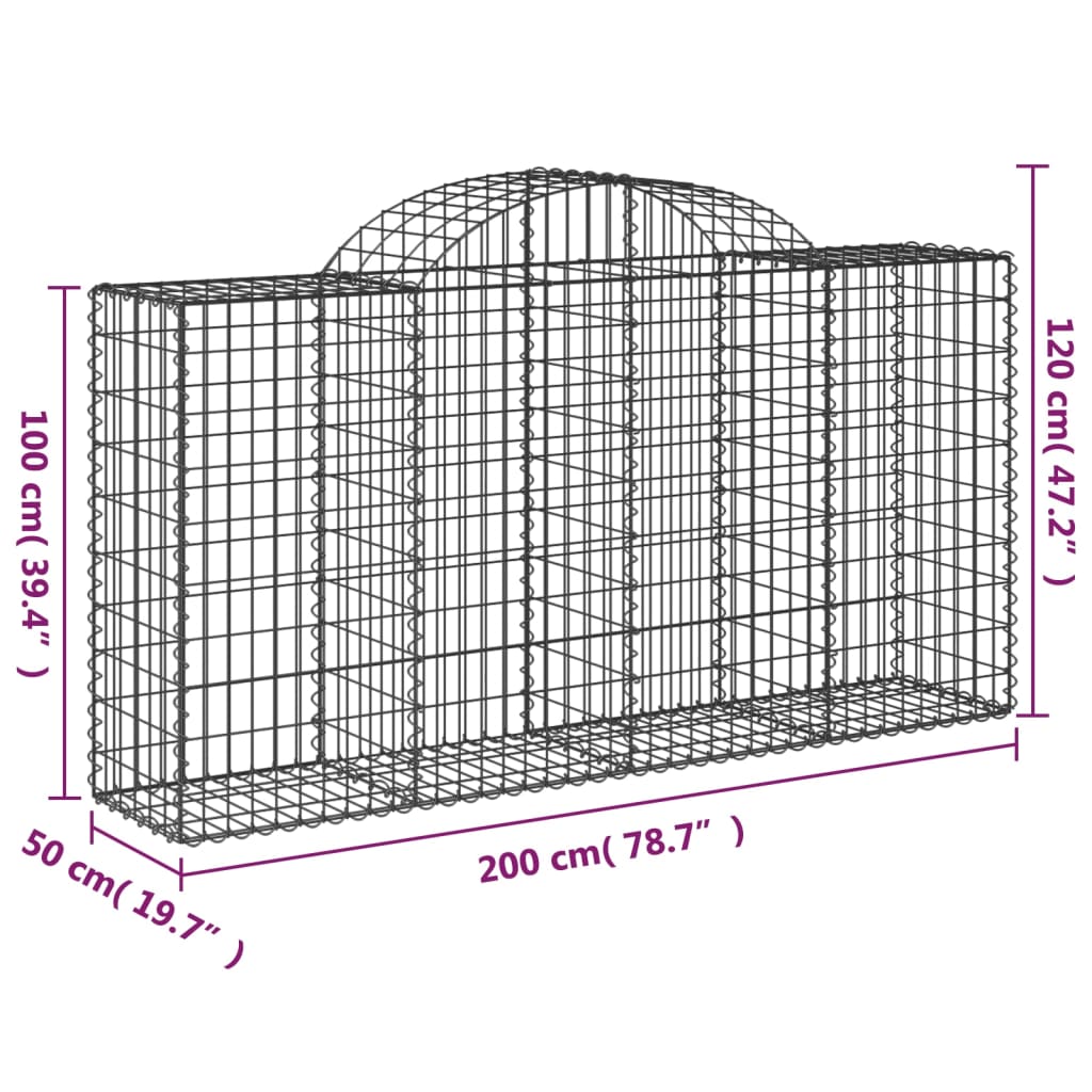 Schanskorven 20 st gewelfd 200x50x100/120 cm ijzer