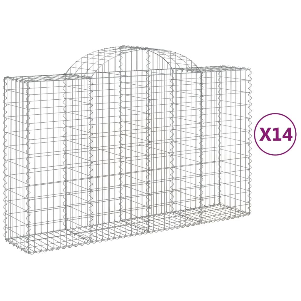 Schanskorven 14 st gewelfd 200x50x120/140 cm ijzer