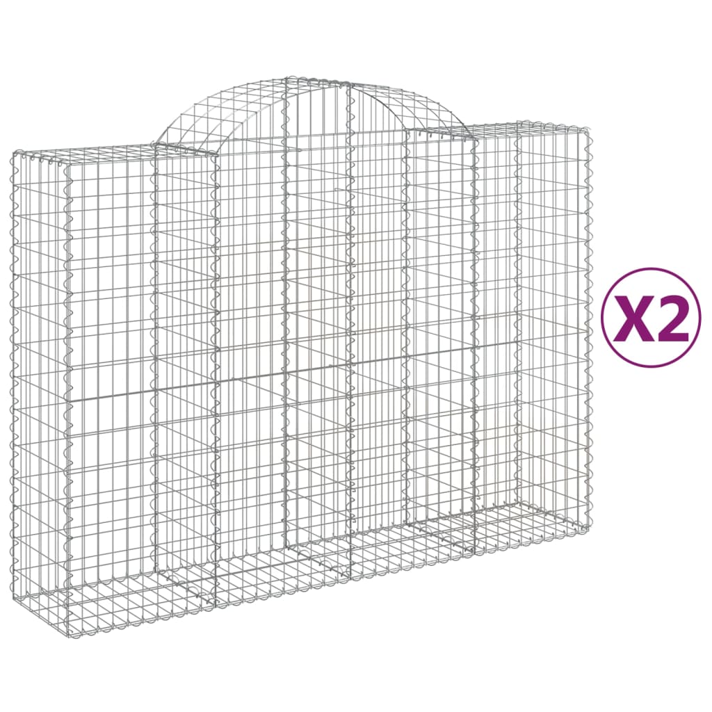 Schanskorven 2 st gewelfd 200x50x140/160 cm ijzer