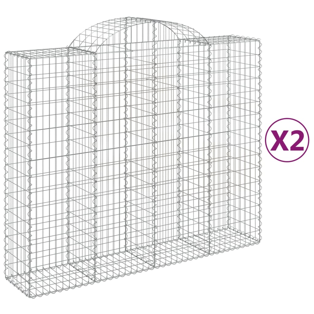 Schanskorven 2 st gewelfd 200x50x160/180 cm ijzer