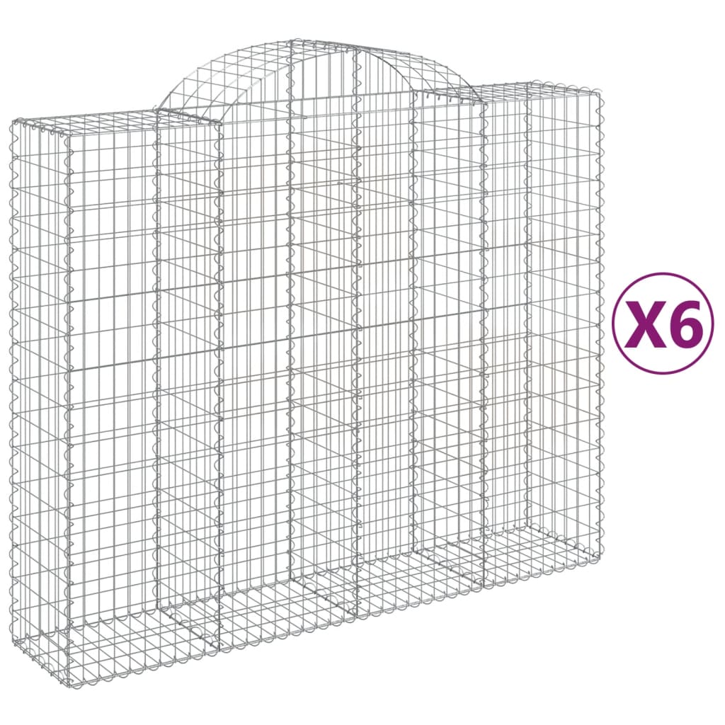 Schanskorven 6 st gewelfd 200x50x160/180 cm ijzer