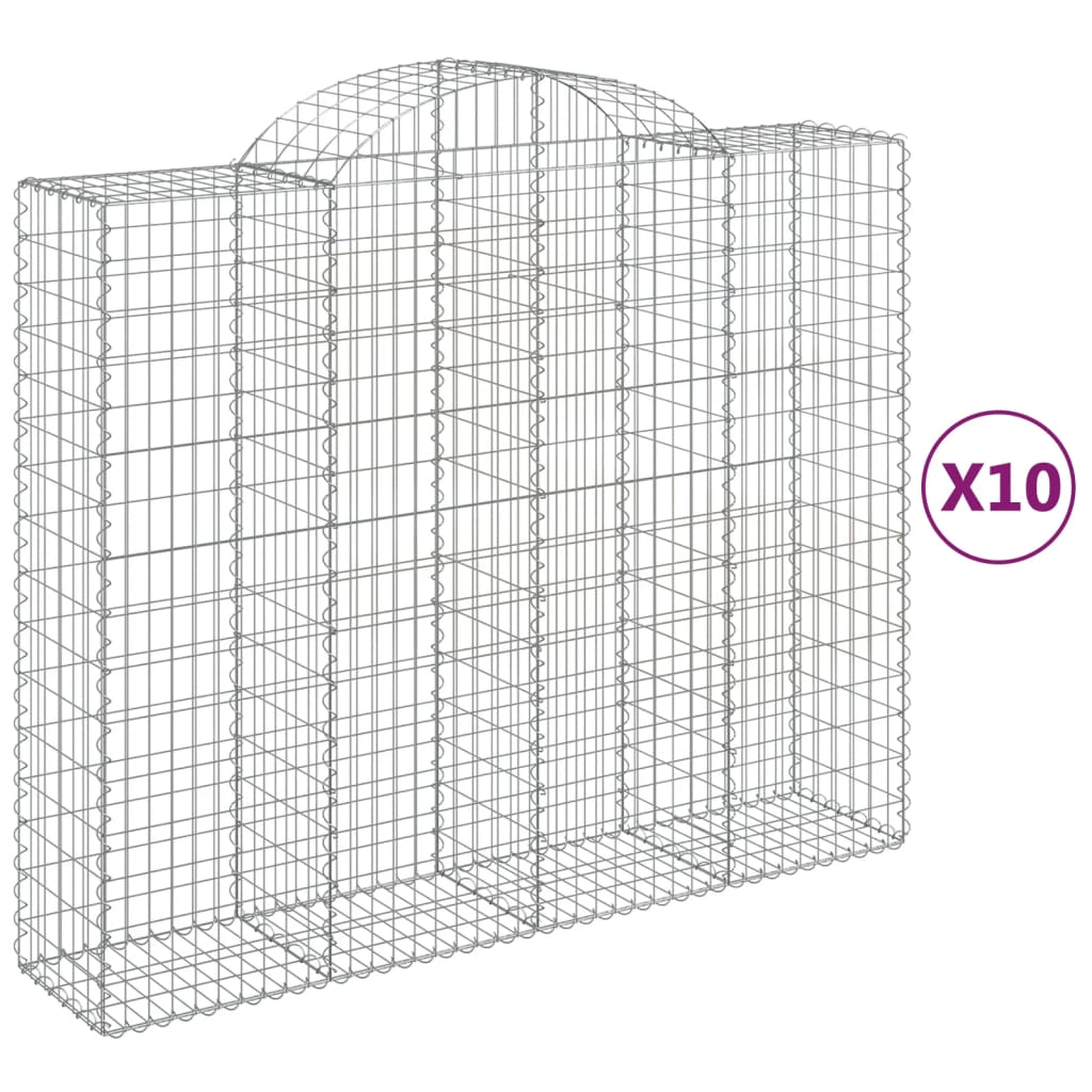 Schanskorven 10 st gewelfd 200x50x160/180 cm ijzer