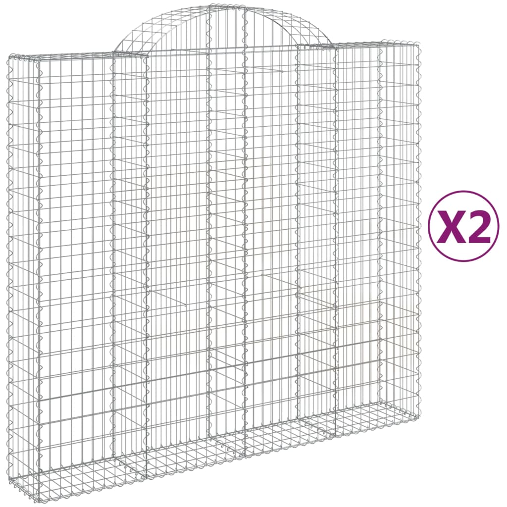 Schanskorven 2 st gewelfd 200x50x180/200 cm ijzer