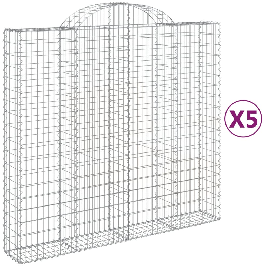 Schanskorven 5 st gewelfd 200x50x180/200 cm ijzer