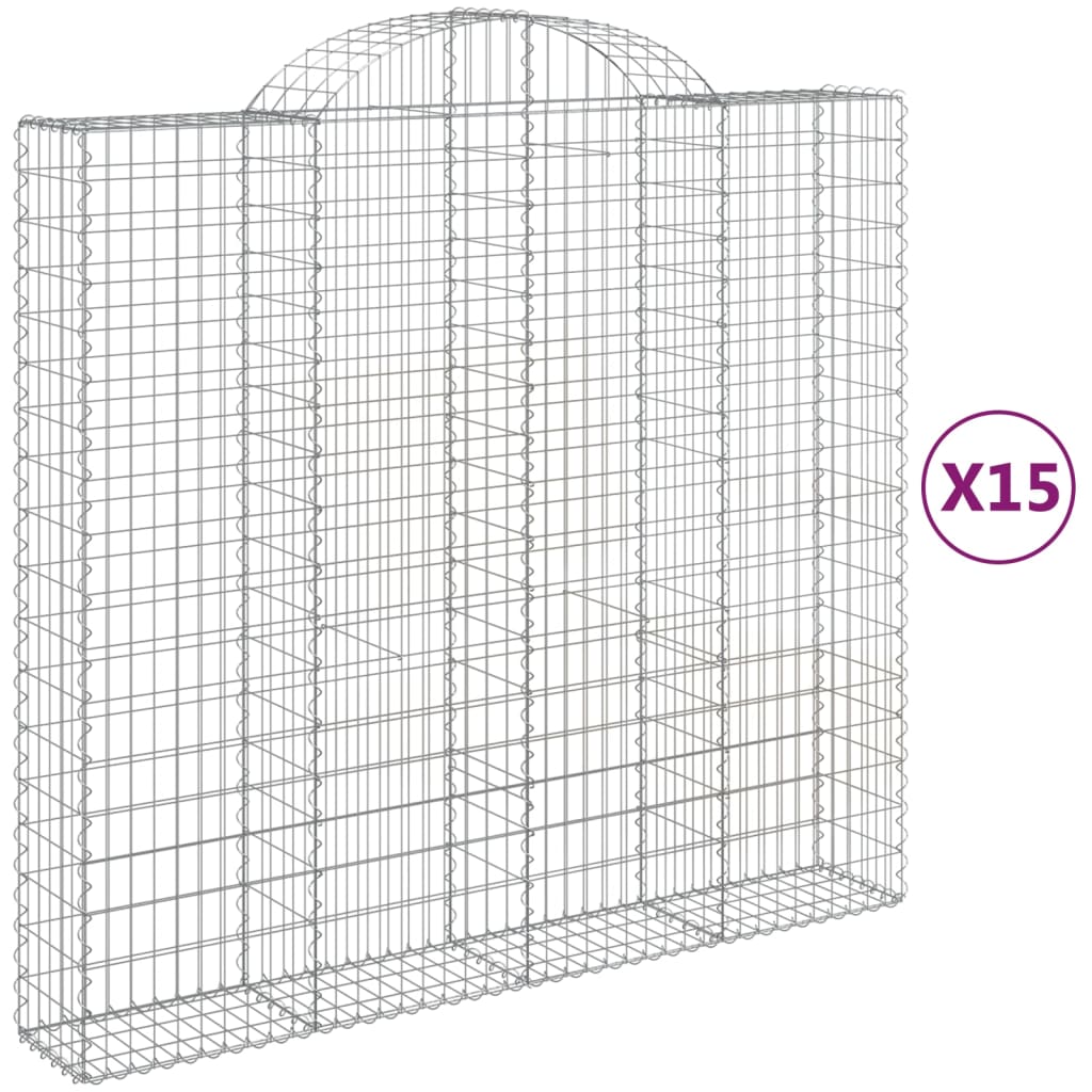 Schanskorven 15 st gewelfd 200x50x180/200 cm ijzer