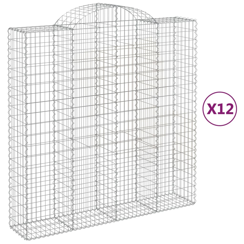 Schanskorven 12 st gewelfd 200x50x200/220 cm ijzer