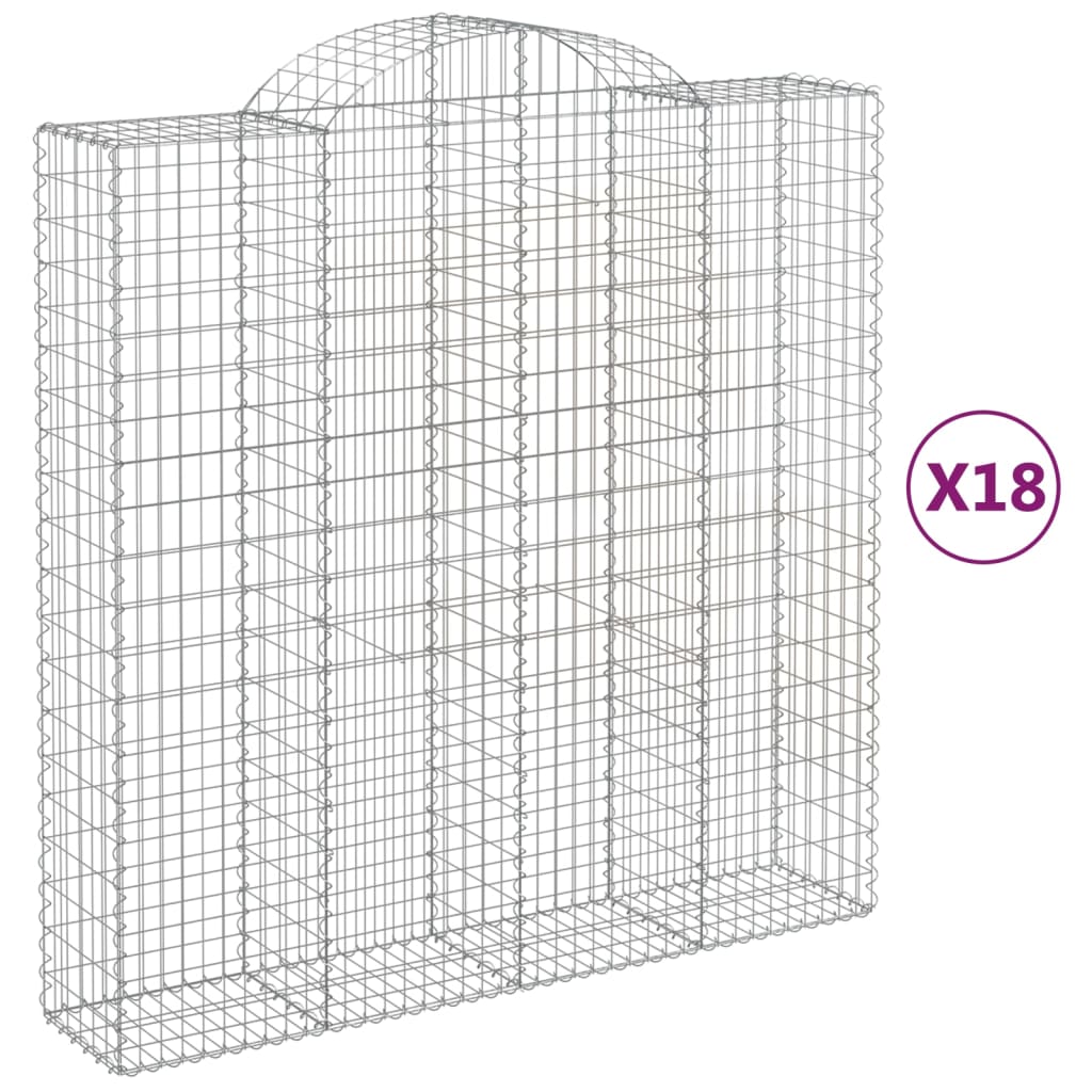 Schanskorven 18 st gewelfd 200x50x200/220 cm ijzer