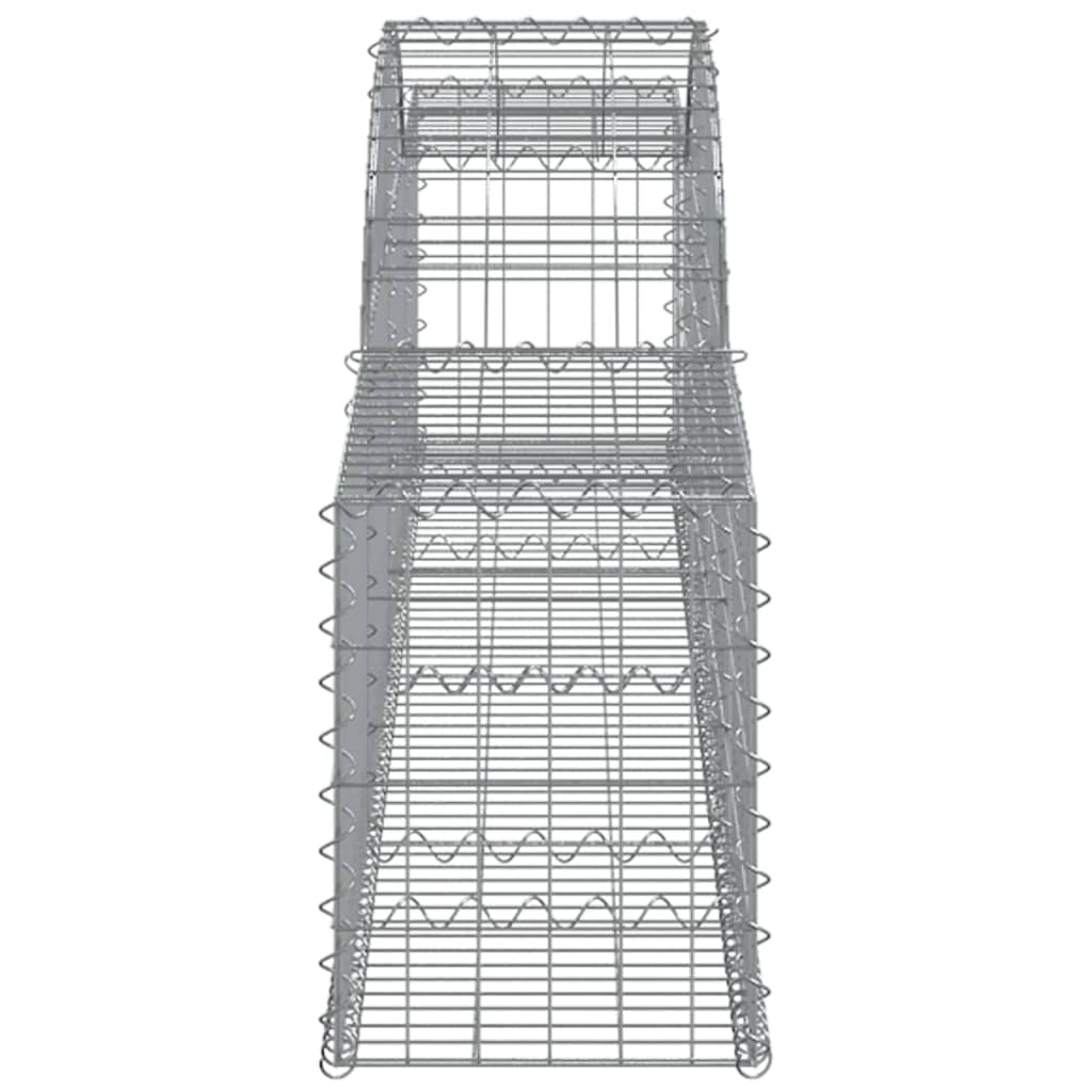 Schanskorven 9 st gewelfd 300x30x40/60 cm gegalvaniseerd ijzer