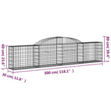 Schanskorven 13 st gewelfd 300x30x60/80 cm gegalvaniseerd ijzer