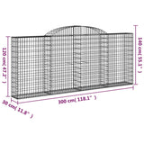 Schanskorven 11 st gewelfd 300x30x120/140 cm ijzer