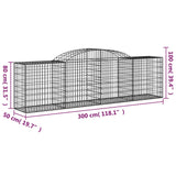 Schanskorven 6 st gewelfd 300x50x80/100 cm gegalvaniseerd ijzer