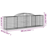 Schanskorven 9 st gewelfd 300x50x80/100 cm gegalvaniseerd ijzer