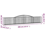 Schanskorven 6 st gewelfd 400x30x60/80 cm ijzer