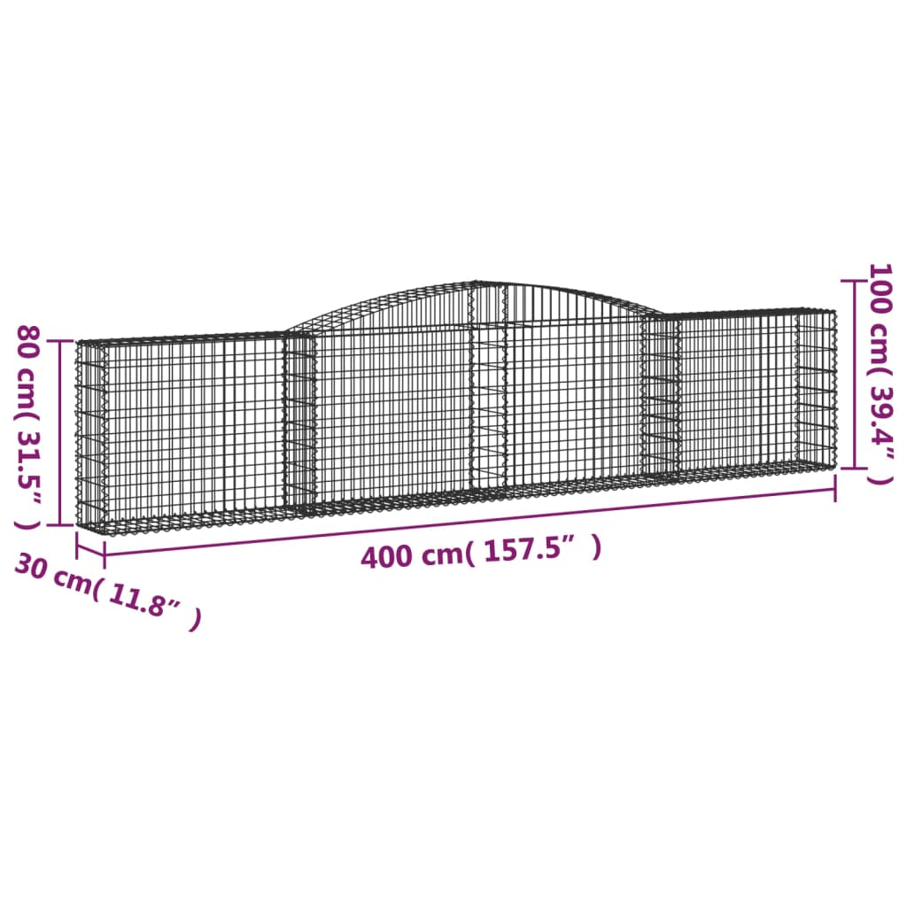 Schanskorven 2 st gewelfd 400x30x80/100 cmg ijzer