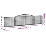 Schanskorven 6 st gewelfd 400x30x80/100 cm ijzer