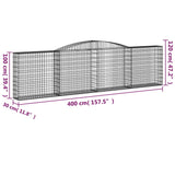 Schanskorven 7 st gewelfd 400x30x100/120 cm ijzer