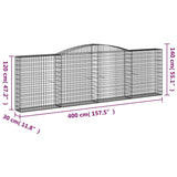 Schanskorven 7 st gewelfd 400x30x120/140 cm ijzer