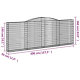 Schanskorven 3 st gewelfd 400x30x140/160 cm ijzer