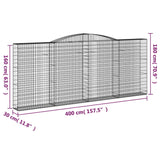 Schanskorven 9 st gewelfd 400x30x160/180 cm ijzer