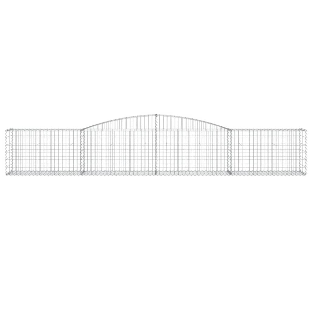 Schanskorven 9 st gewelfd 400x50x60/80 cm gegalvaniseerd ijzer