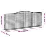 Schanskorven 7 st gewelfd 400x50x140/160 cm ijzer