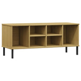 Schoenenrek met metalen poten OSLO 106x35x45cm grenenhout bruin - AllerleiShop