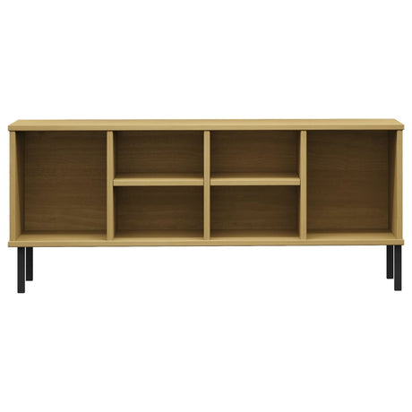 Schoenenrek met metalen poten OSLO 106x35x45cm grenenhout bruin - AllerleiShop