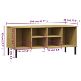 Schoenenrek met metalen poten OSLO 106x35x45cm grenenhout bruin - AllerleiShop