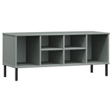 Schoenenrek met metalen poten OSLO 106x35x45 cm grenen grijs - AllerleiShop