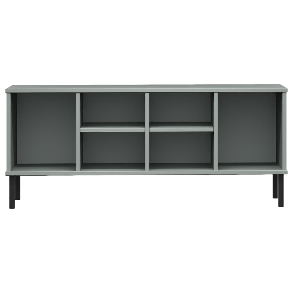 Schoenenrek met metalen poten OSLO 106x35x45 cm grenen grijs - AllerleiShop