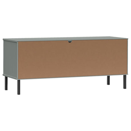 Schoenenrek met metalen poten OSLO 106x35x45 cm grenen grijs - AllerleiShop