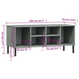 Schoenenrek met metalen poten OSLO 106x35x45 cm grenen grijs - AllerleiShop