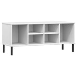 Schoenenrek met metalen poten OSLO 106x35x45 cm grenenhout wit - AllerleiShop