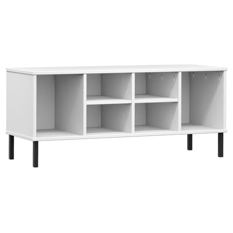 Schoenenrek met metalen poten OSLO 106x35x45 cm grenenhout wit - AllerleiShop