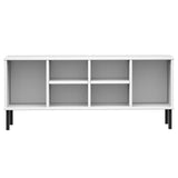 Schoenenrek met metalen poten OSLO 106x35x45 cm grenenhout wit - AllerleiShop