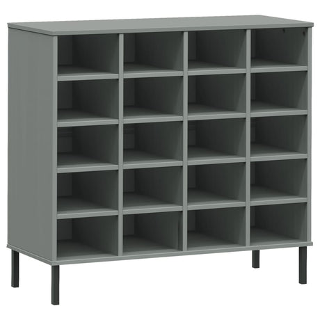 Schoenenrek met metalen poten OSLO 95x35x86 cm grenen grijs - AllerleiShop