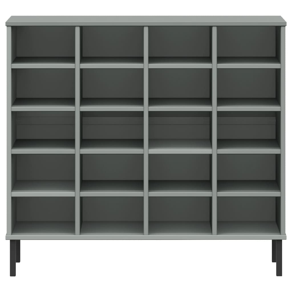 Schoenenrek met metalen poten OSLO 95x35x86 cm grenen grijs - AllerleiShop