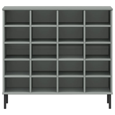 Schoenenrek met metalen poten OSLO 95x35x86 cm grenen grijs - AllerleiShop