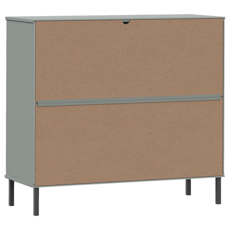 Schoenenrek met metalen poten OSLO 95x35x86 cm grenen grijs - AllerleiShop